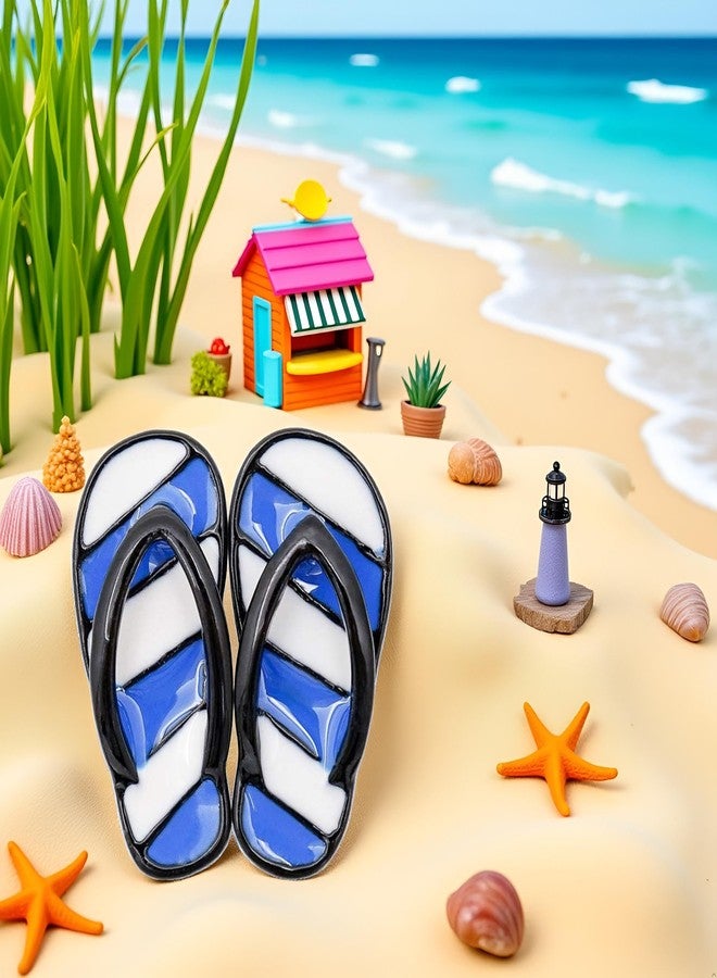 Sluswallow Blue 1/12 Miniature Beach Flip Flops Dollhouse Decoration Accessories, Dollhouse Decor, Dollhouse Accessories, Ornamental - Image 2